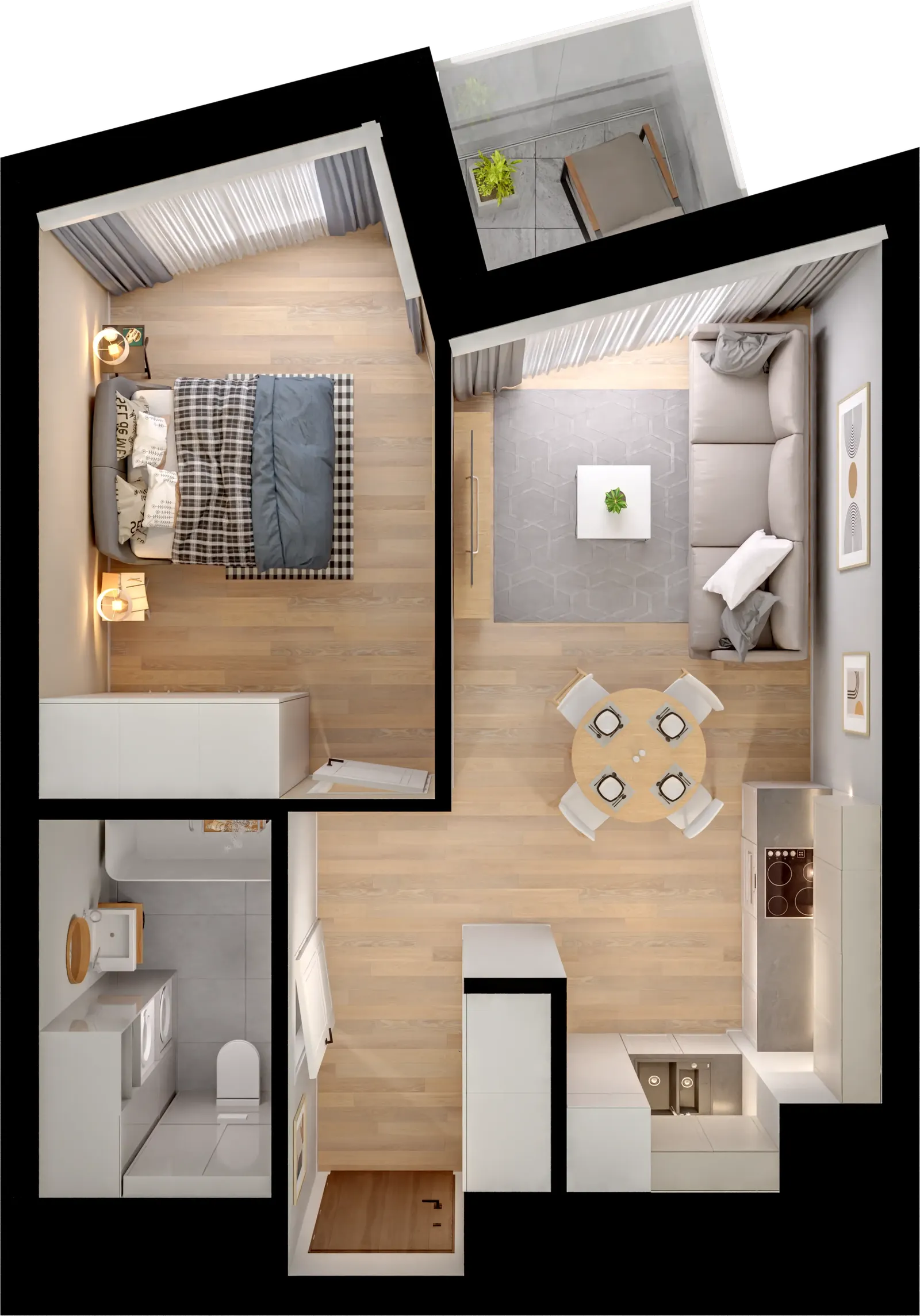 Floor plan: Apartment no. J1.A.02.08