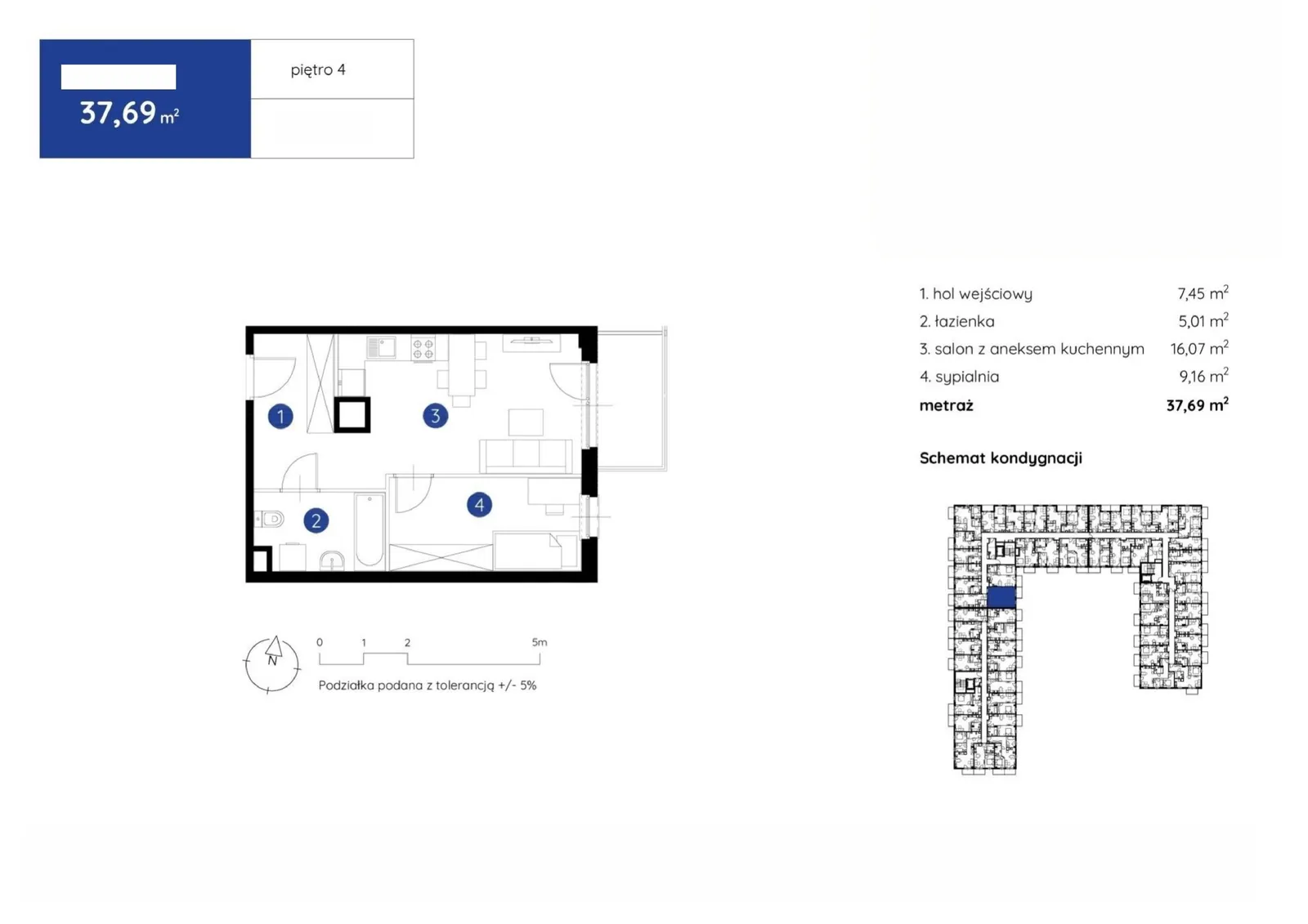 Floor plan: Apartment no. 1.B.4.02