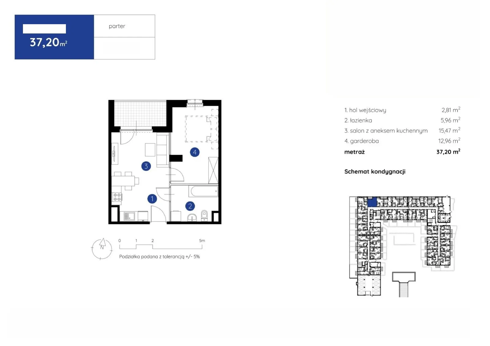 Floor plan: Apartment no. 1.B.0.08
