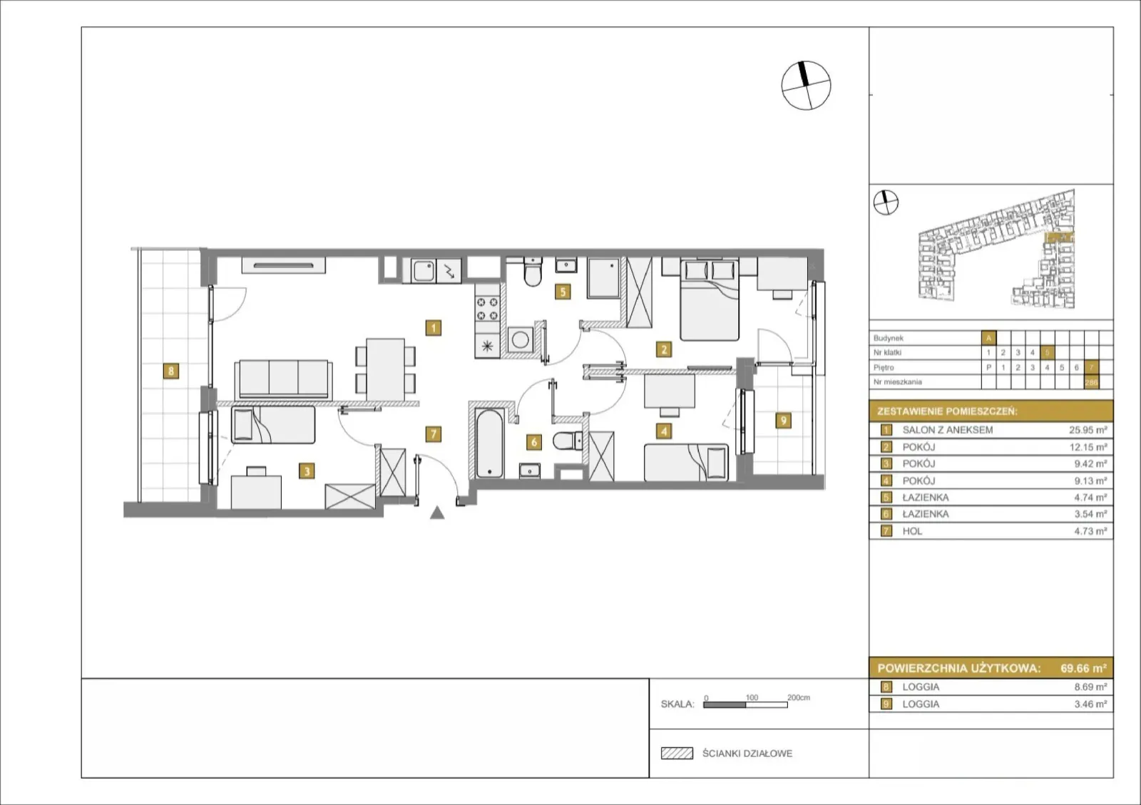 Floor plan: Apartment no. A286