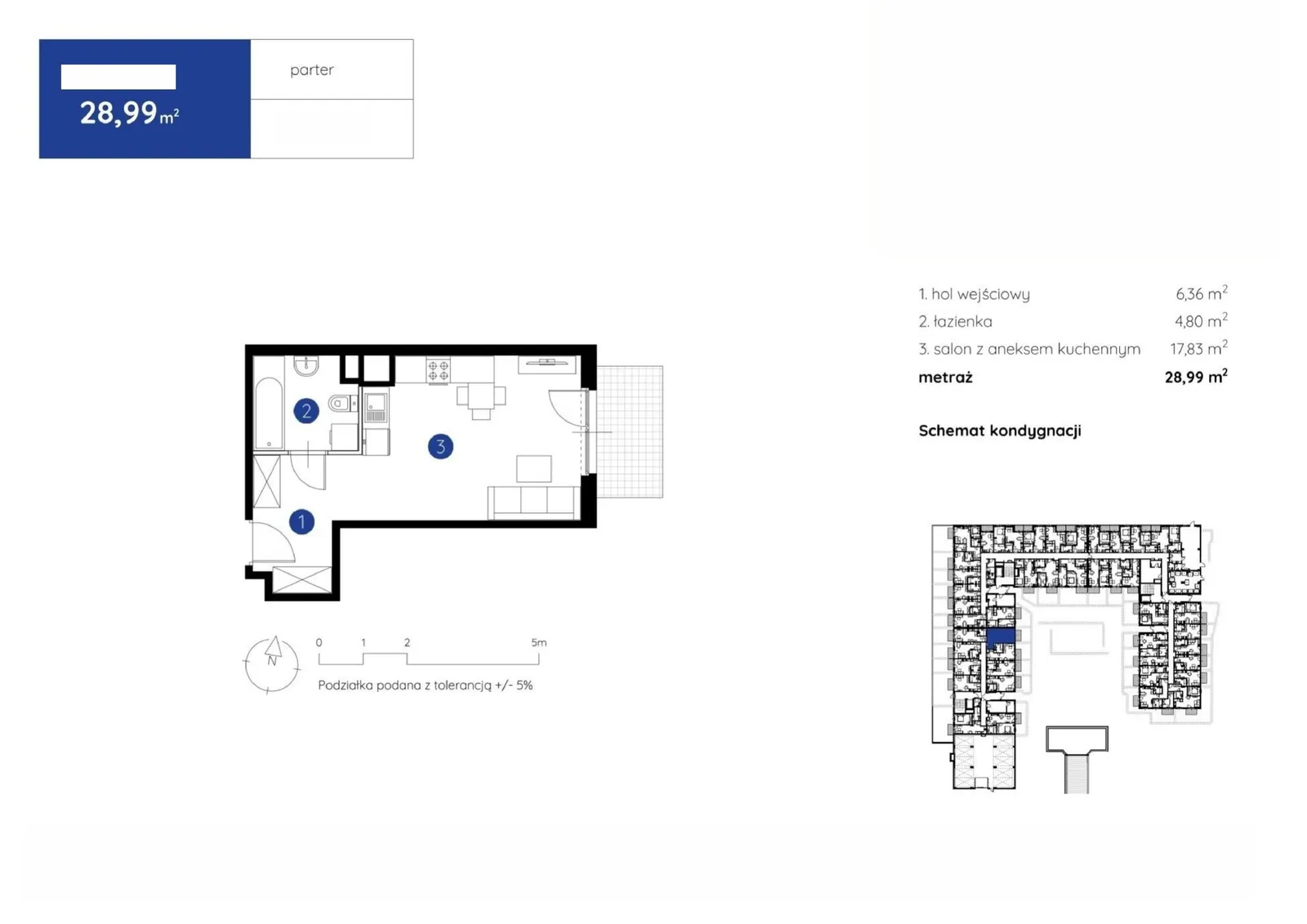 Floor plan: Apartment no. 1.A.0.05