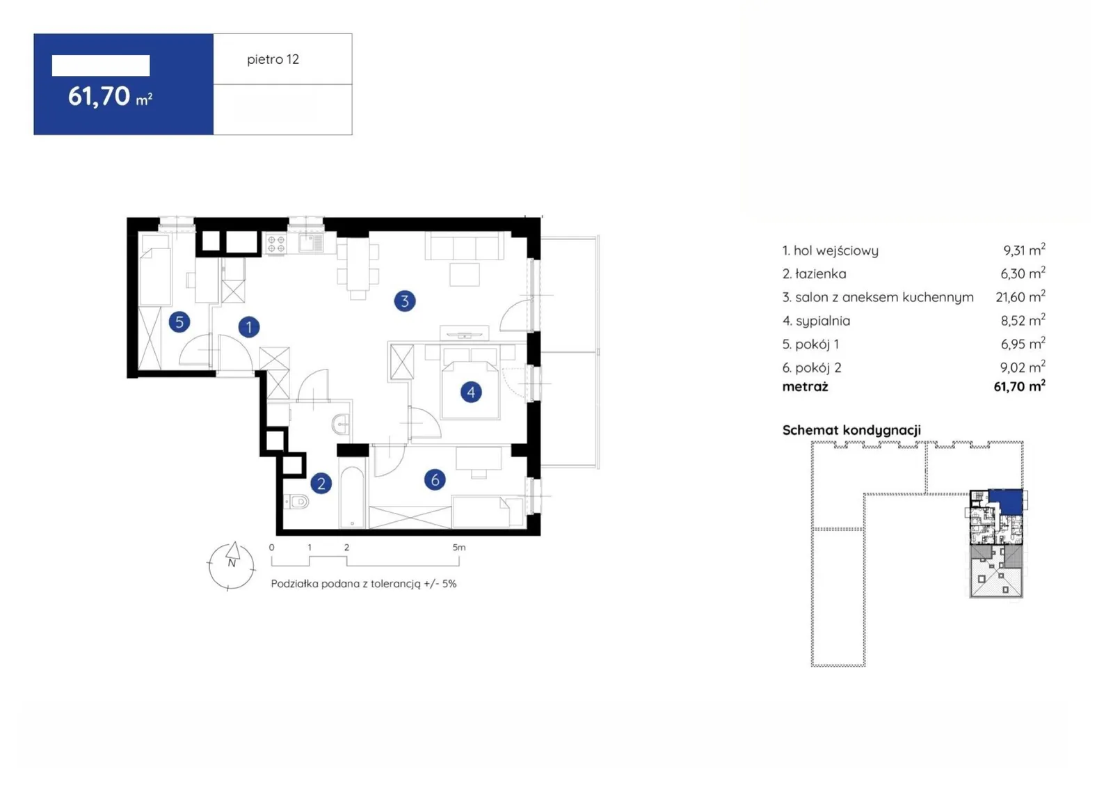 Floor plan: Apartment no. 1.C.12.01