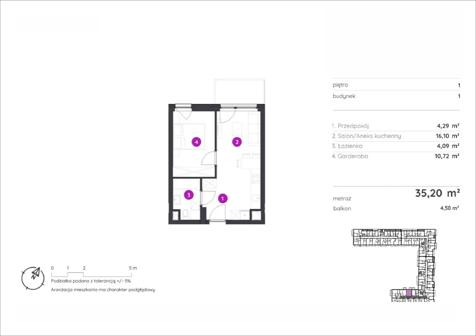 Floor plan: Apartment no. 1.D.1.10