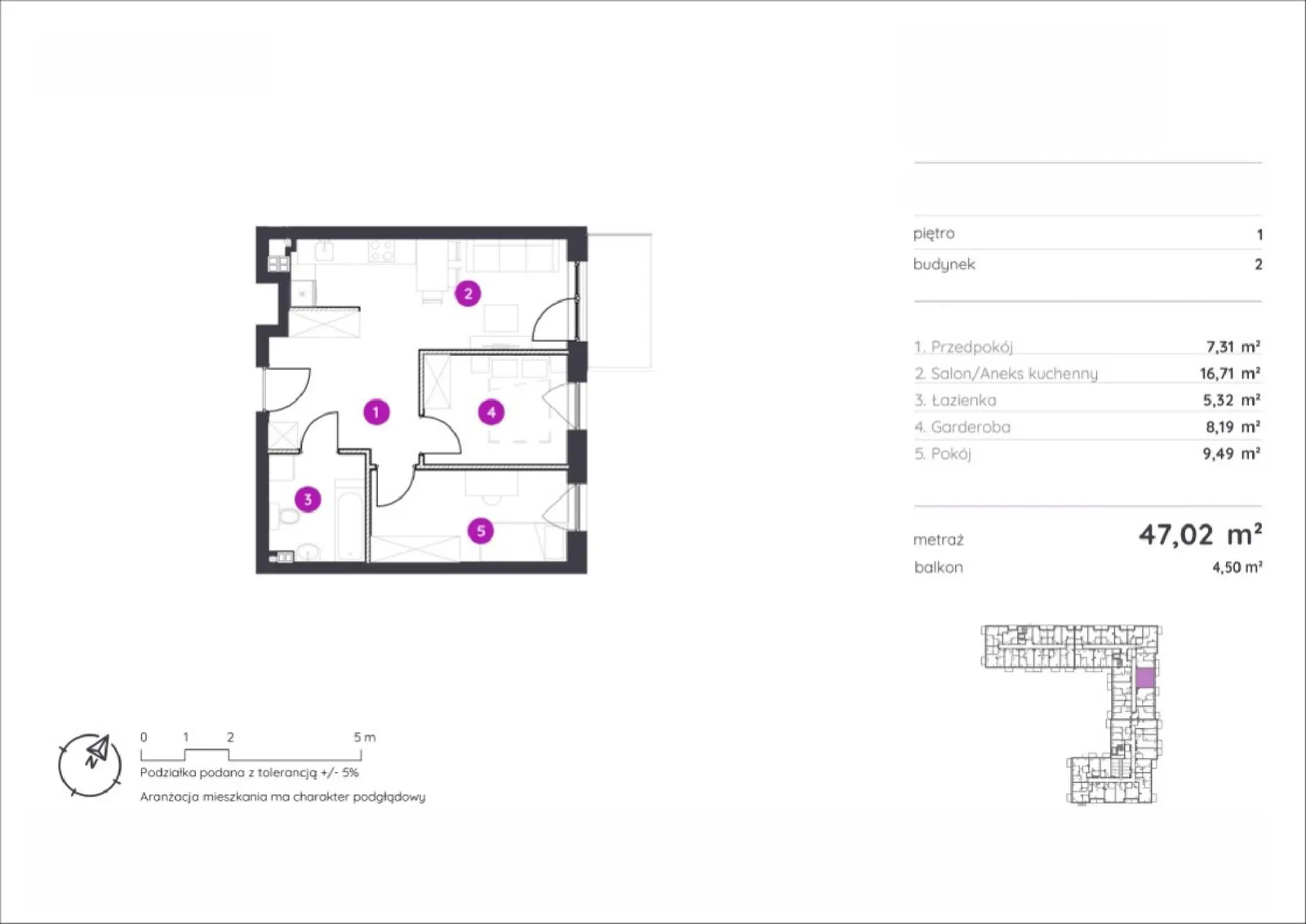 Floor plan: Apartment no. 2.B.1.10