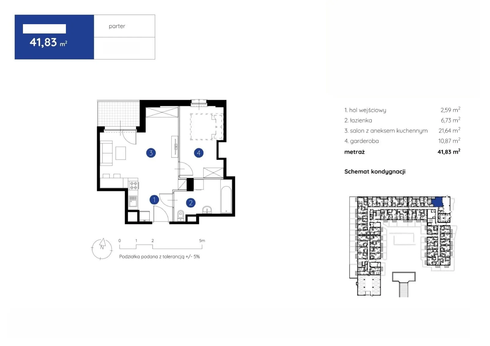 Floor plan: Apartment no. 1.C.0.07
