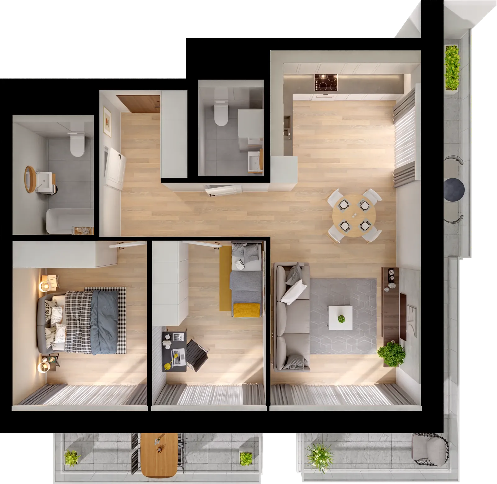 Floor plan: Apartment no. J1.A.05.12