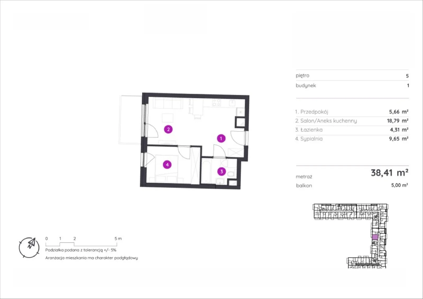 Floor plan: Apartment no. 1.C.5.01