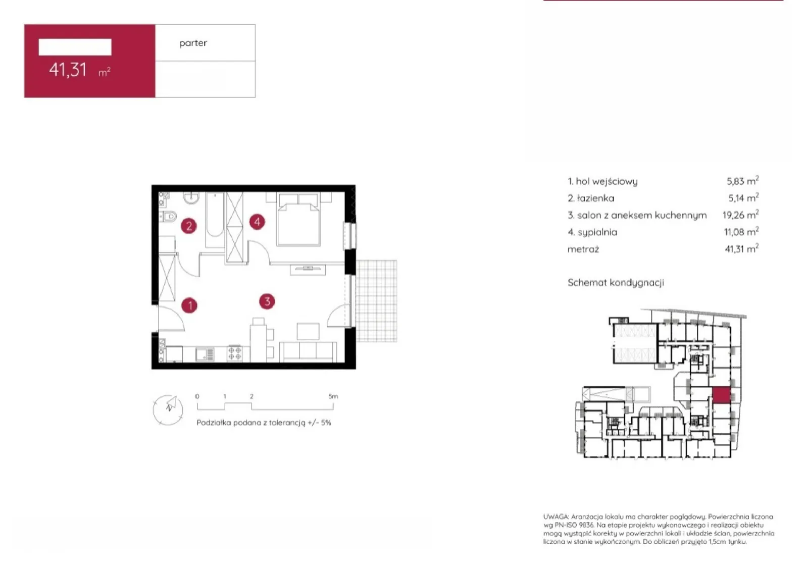 Floor plan: Apartment no. 1.B.0.03