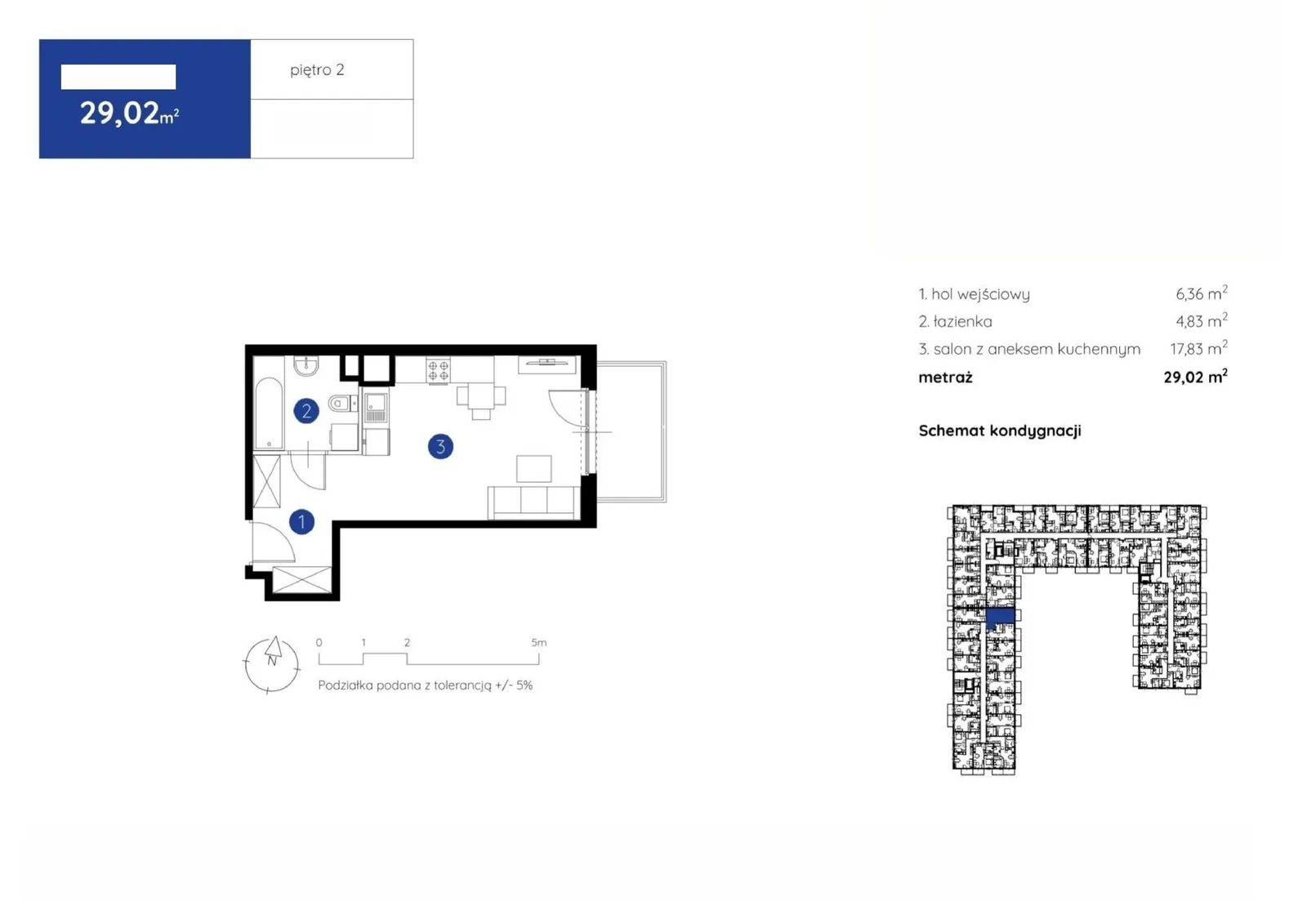 Floor plan: Apartment no. 1.A.2.05