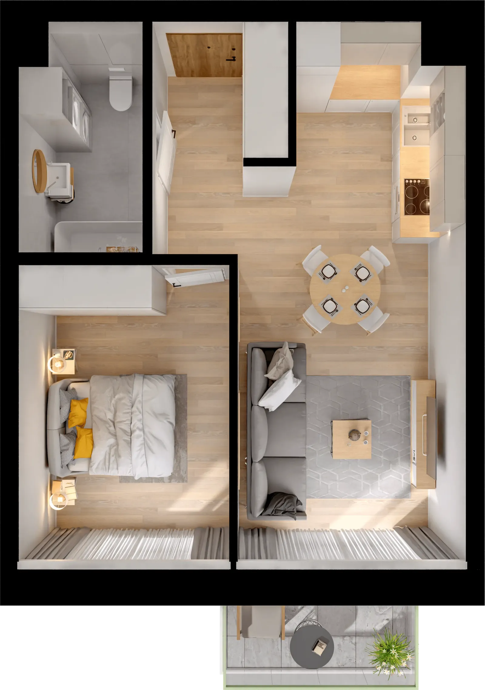 Floor plan: Apartment no. K2.D.03.03