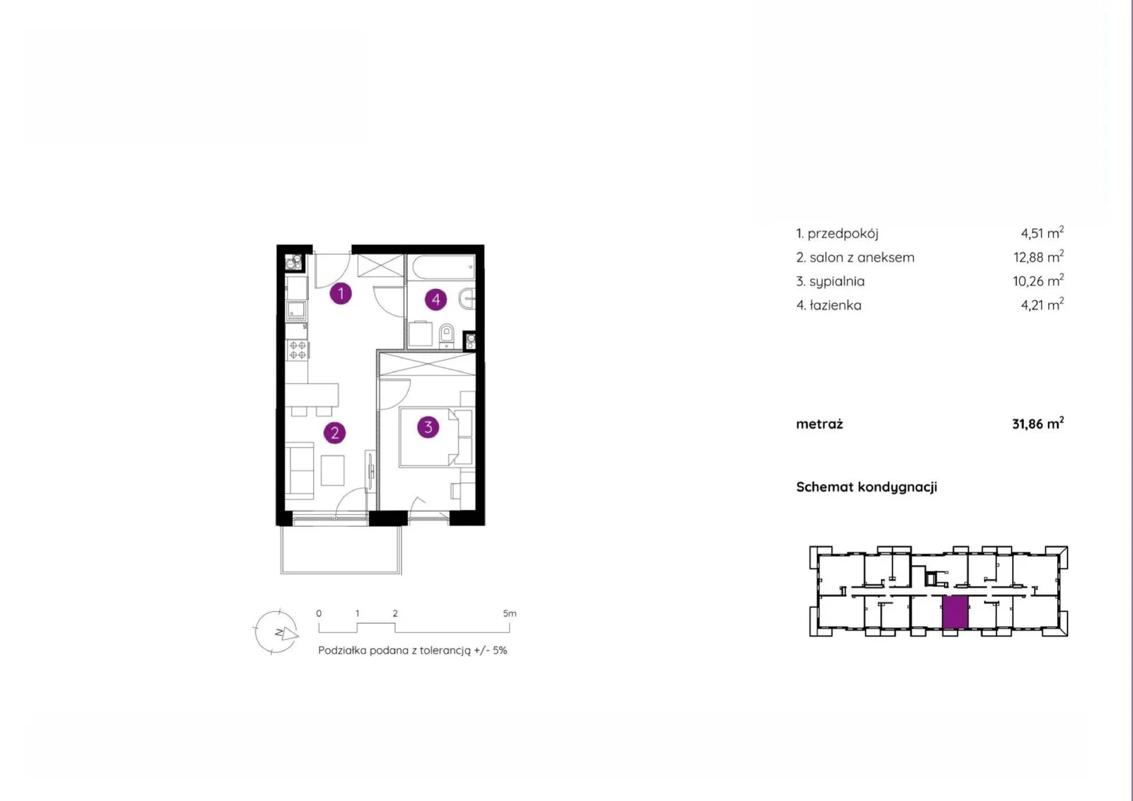 Floor plan: Apartment no. 1.A.2.06