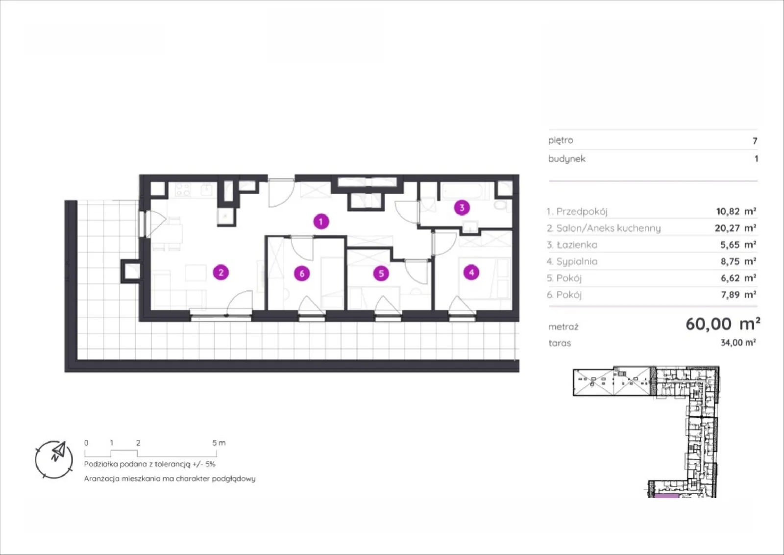 Floor plan: Apartment no. 1.D.7.03