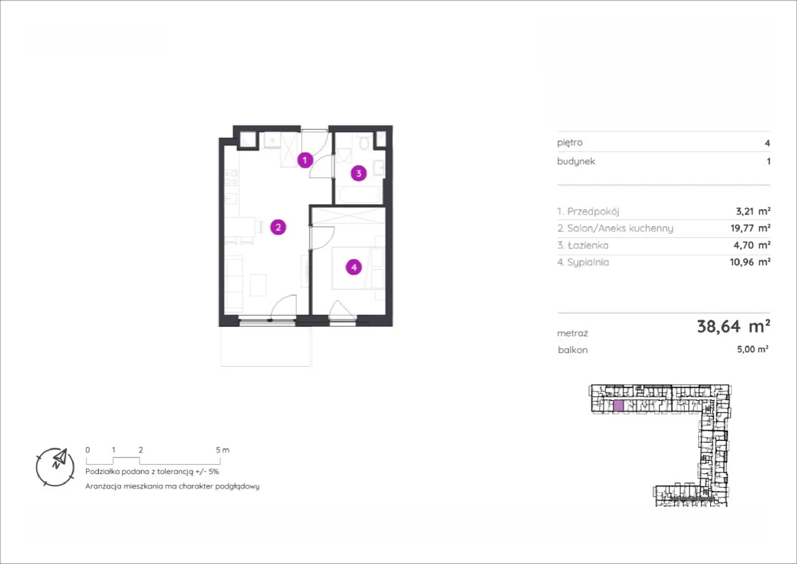 Floor plan: Apartment no. 1.A.4.08