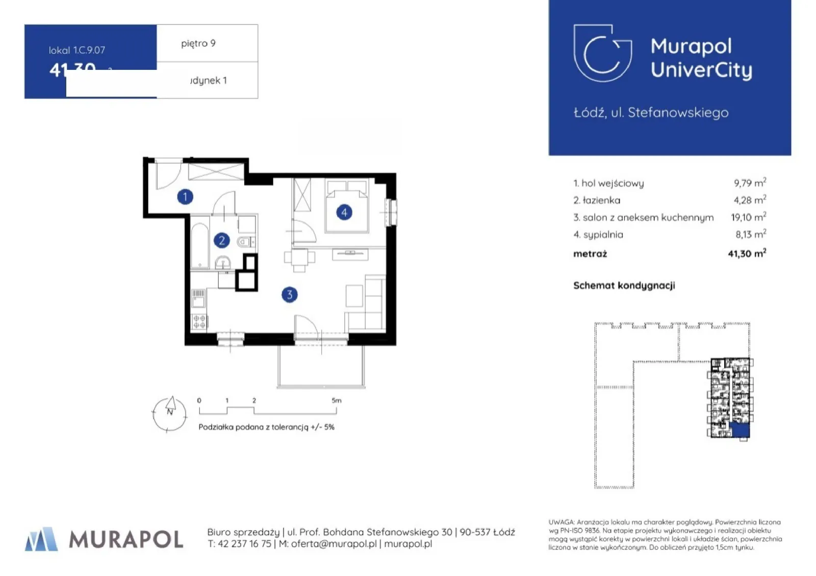 Floor plan: Apartment no. 1.C.9.07