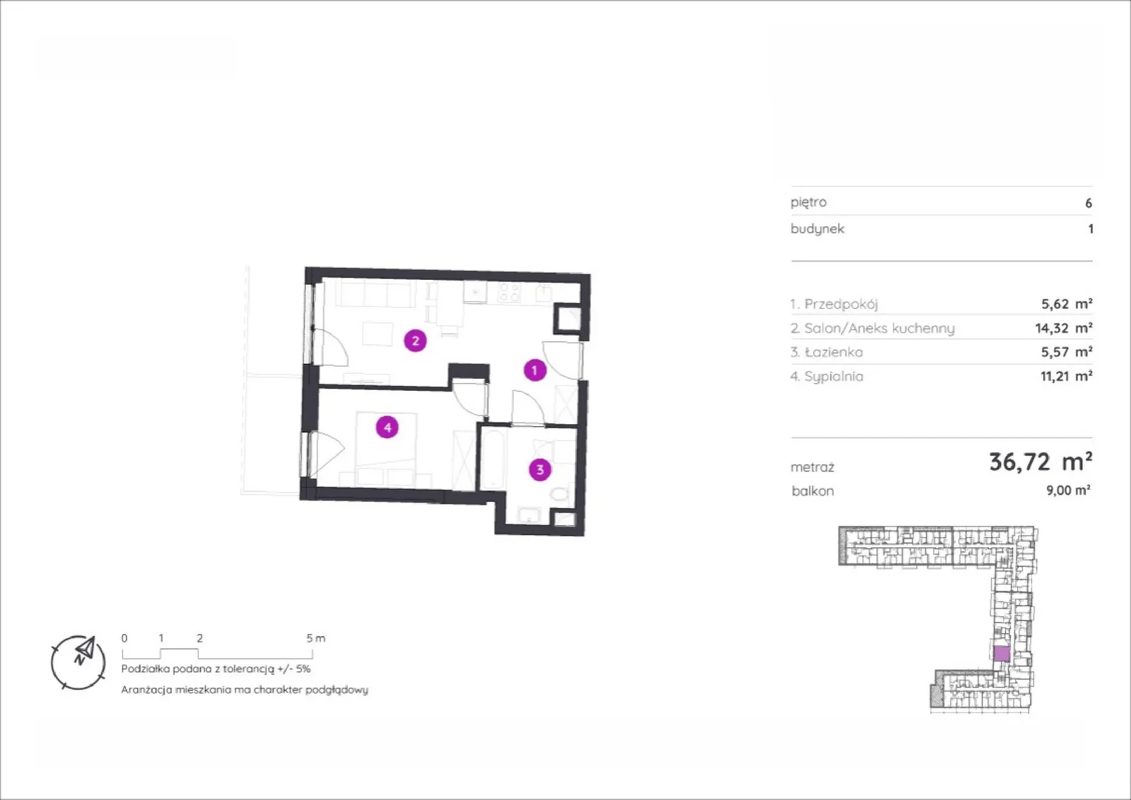 Floor plan: Apartment no. 1.C.6.08