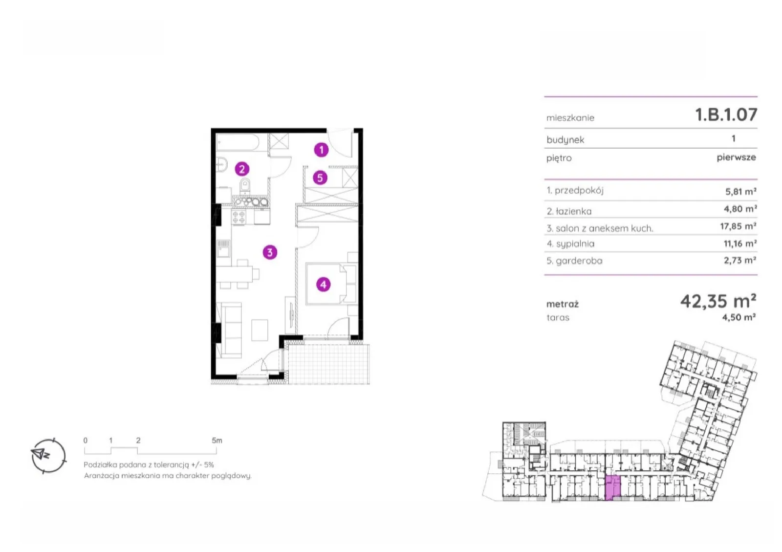 Floor plan: Apartment no. 1.B.1.07
