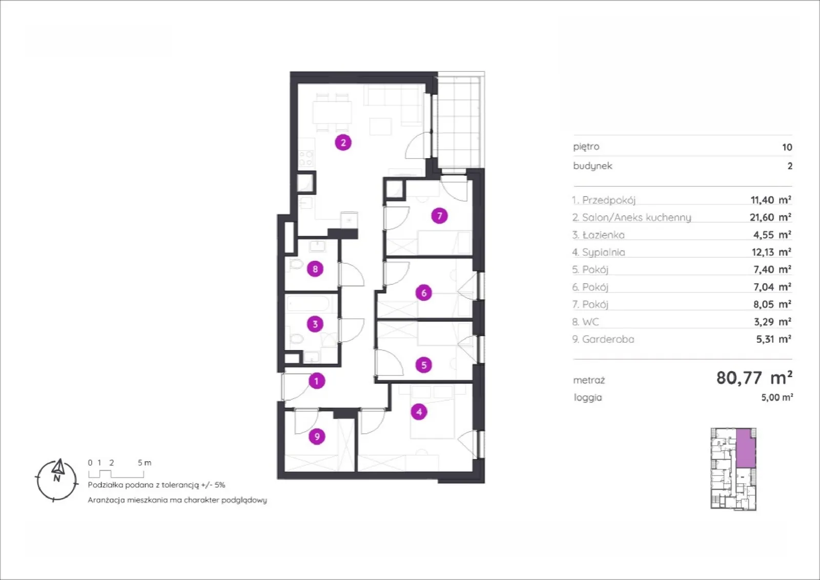 Floor plan: Apartment no. 2.B.10.03