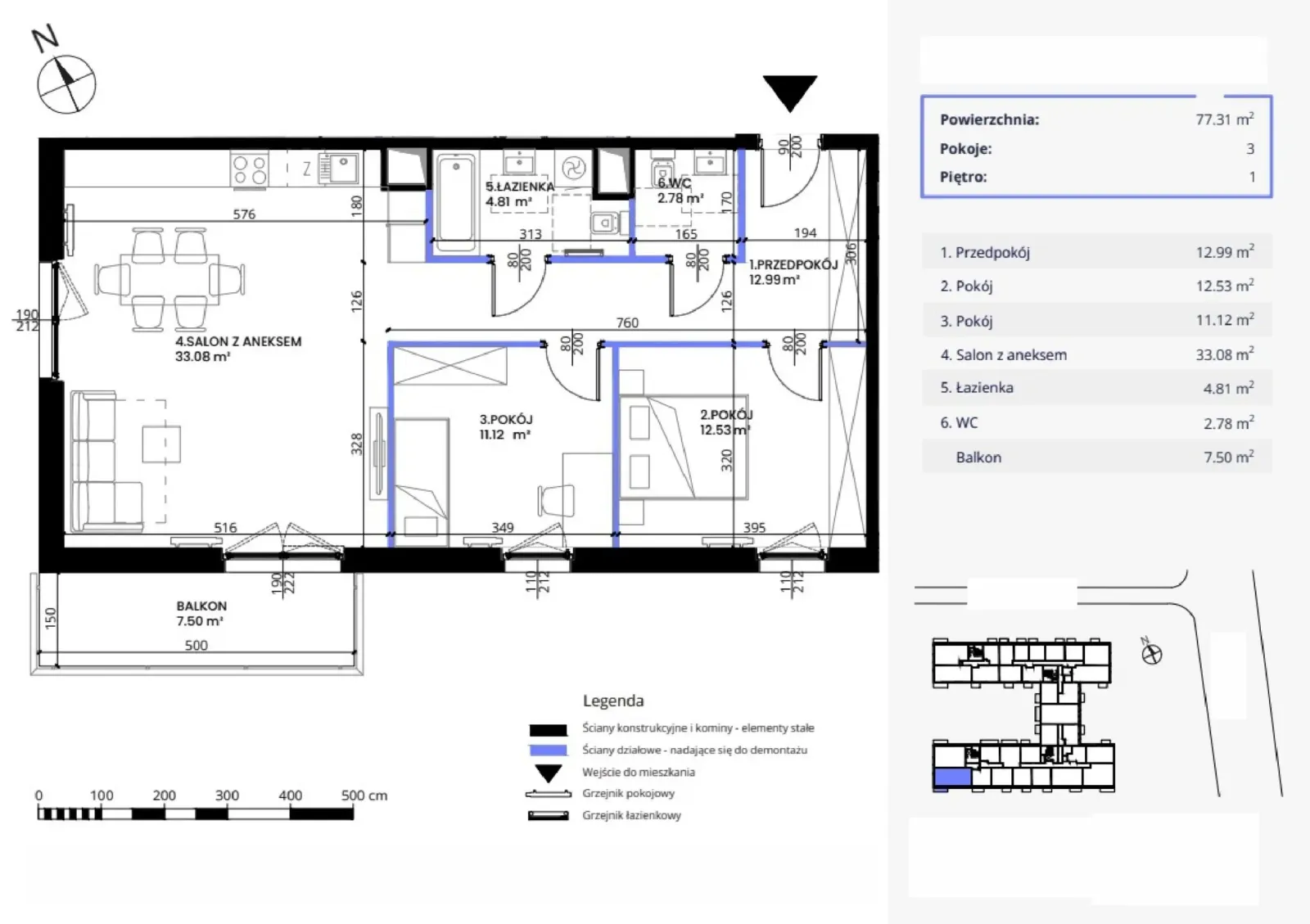 Floor plan: Apartment no. 01.D.05