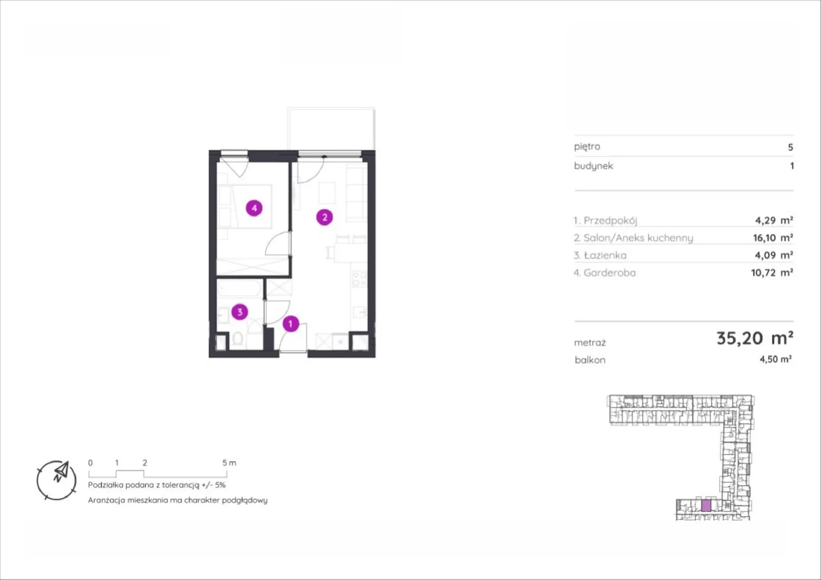 Floor plan: Apartment no. 1.D.5.10