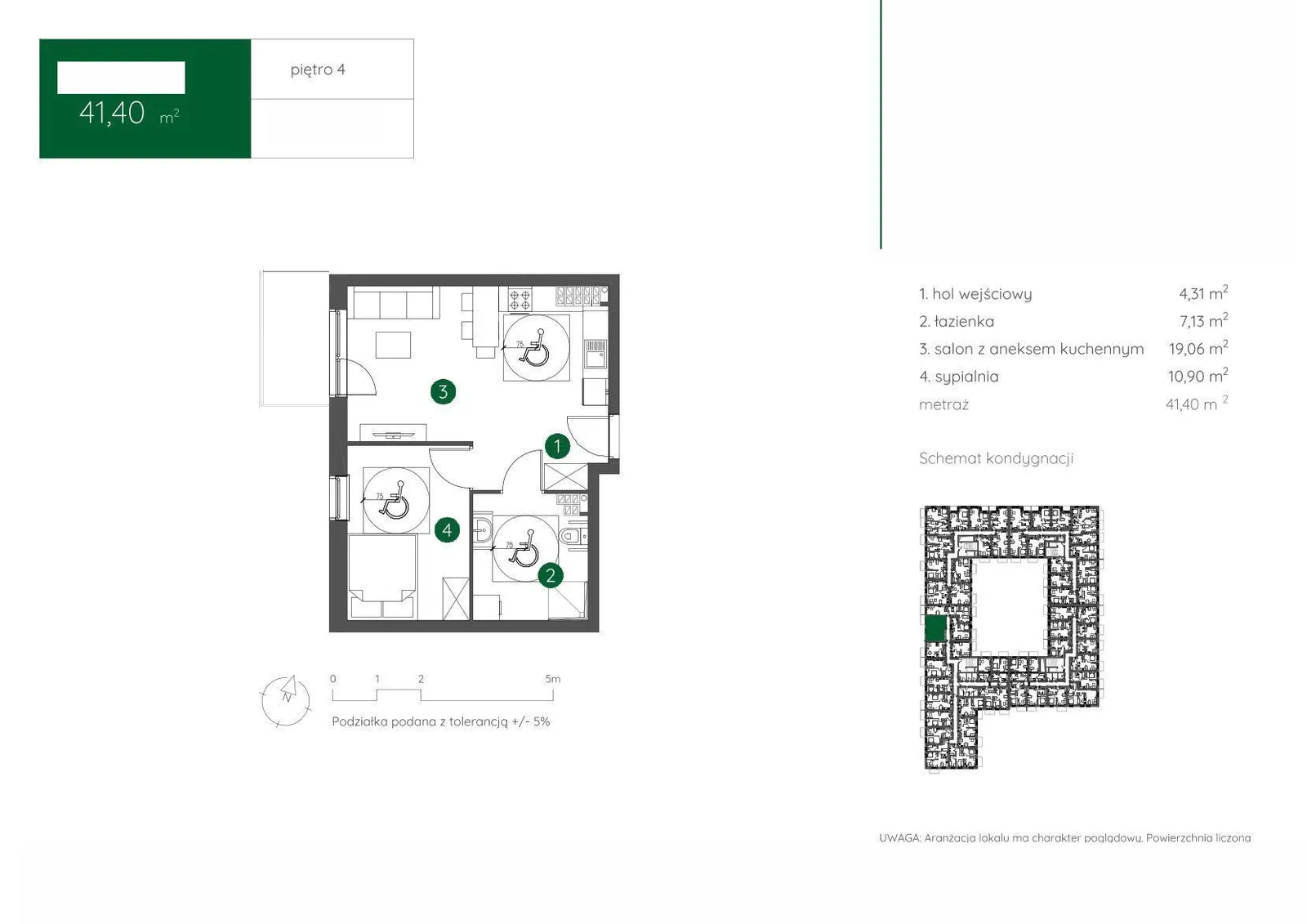 Floor plan: Apartment no. 1.A.4.14