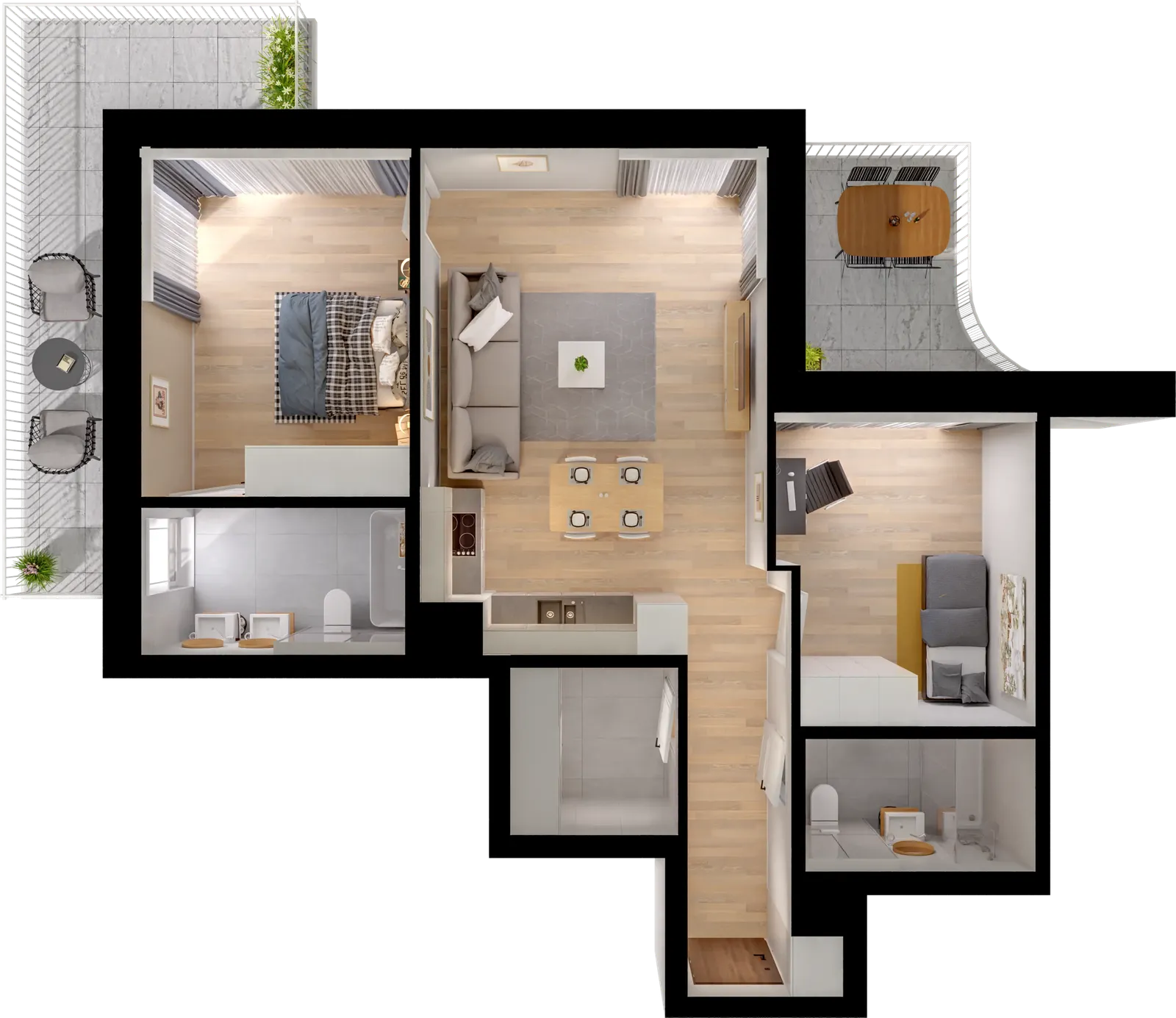 Floor plan: Apartment no. J4.F.01.04