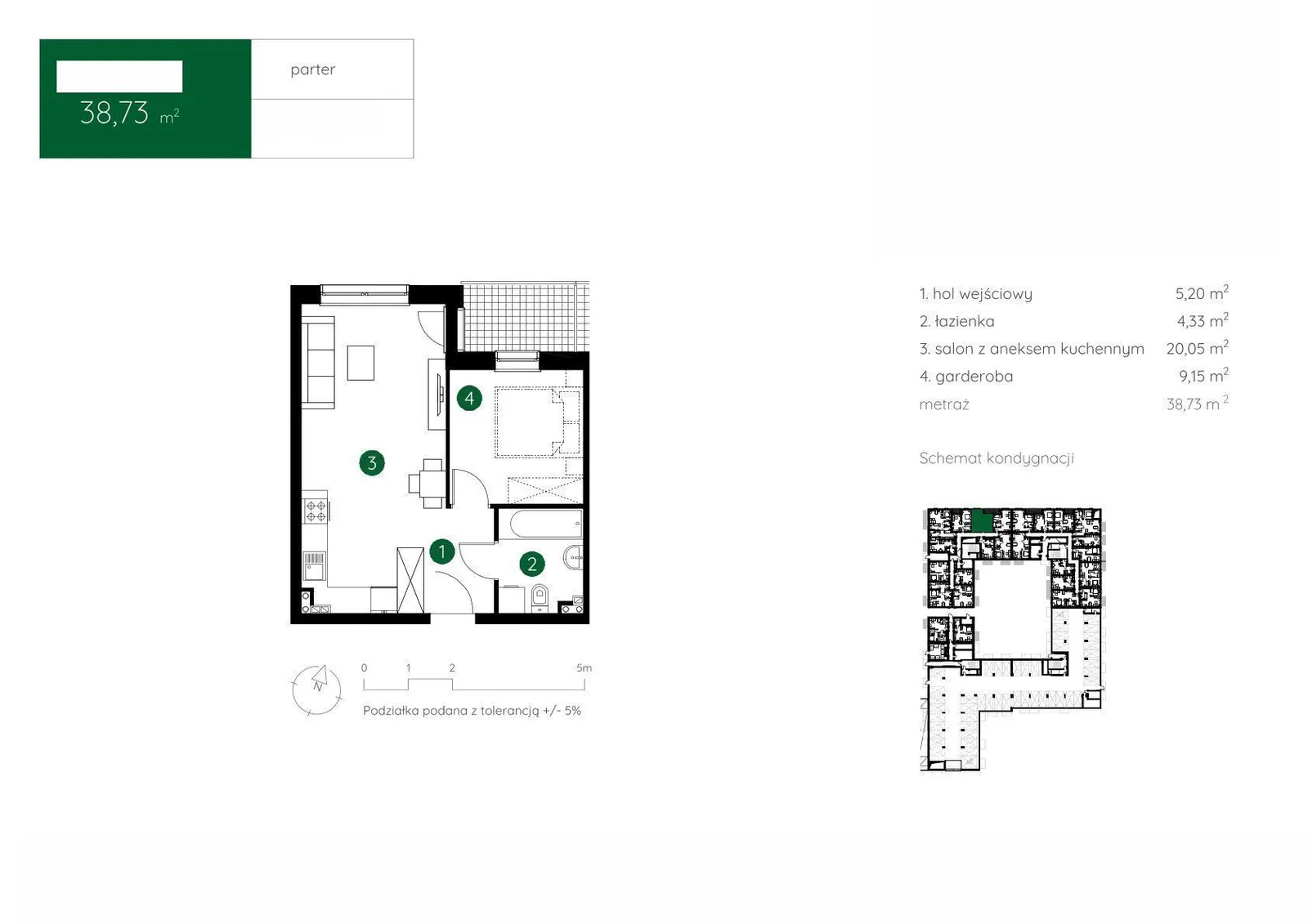 Floor plan: Apartment no. 1.D.0.08