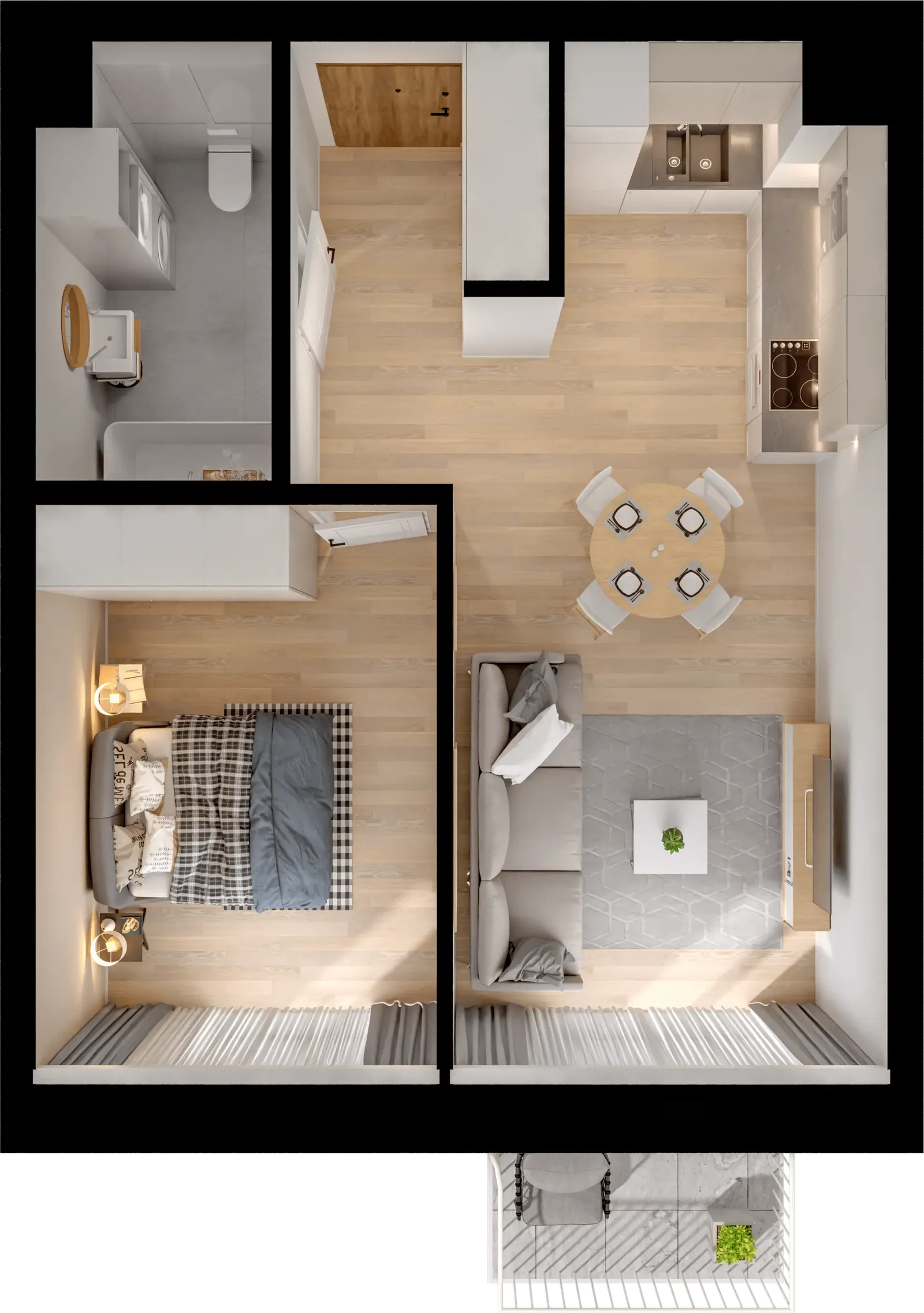 Floor plan: Apartment no. L2.D.02.03