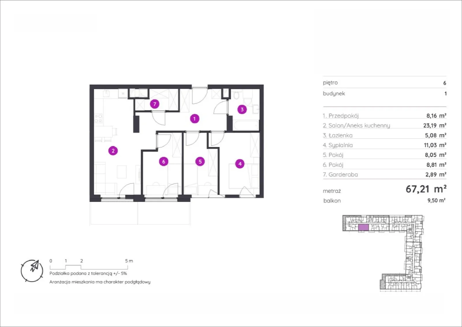 Floor plan: Apartment no. 1.A.6.06