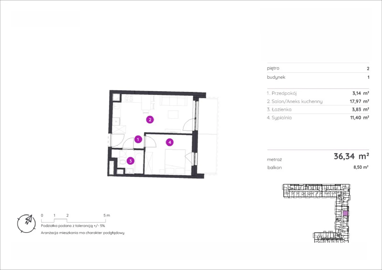 Floor plan: Apartment no. 1.C.2.04