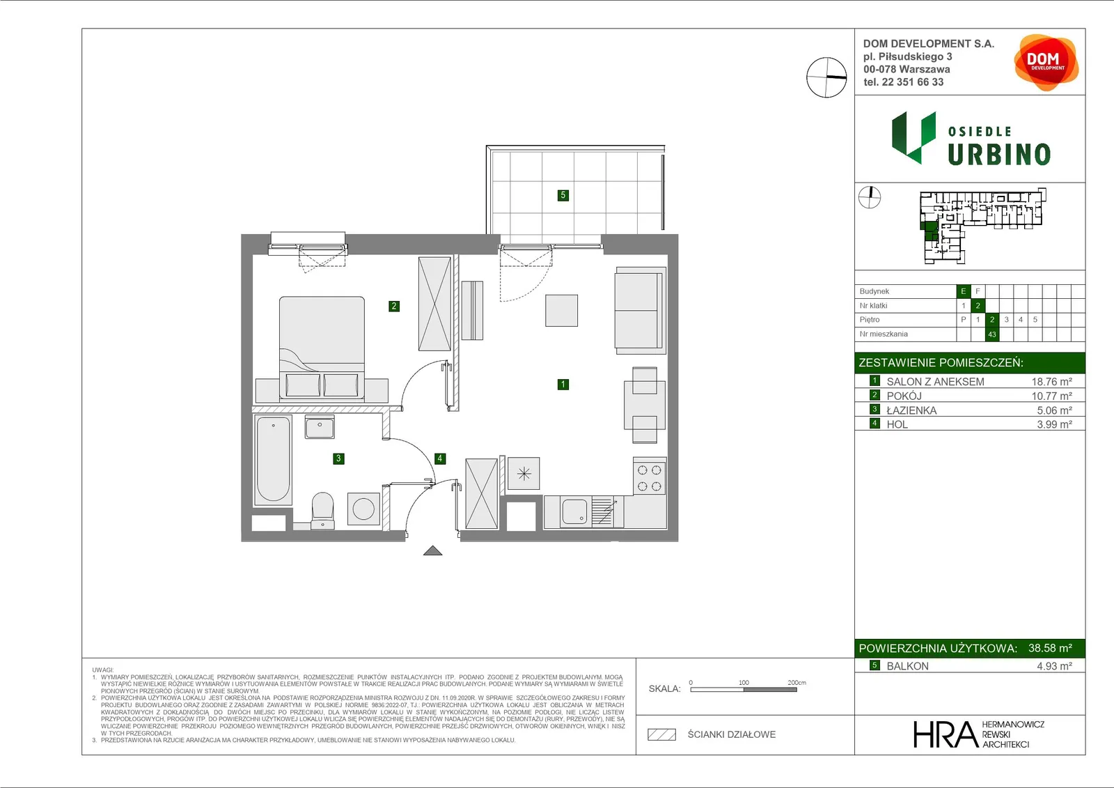 Floor plan: Apartment no. E43