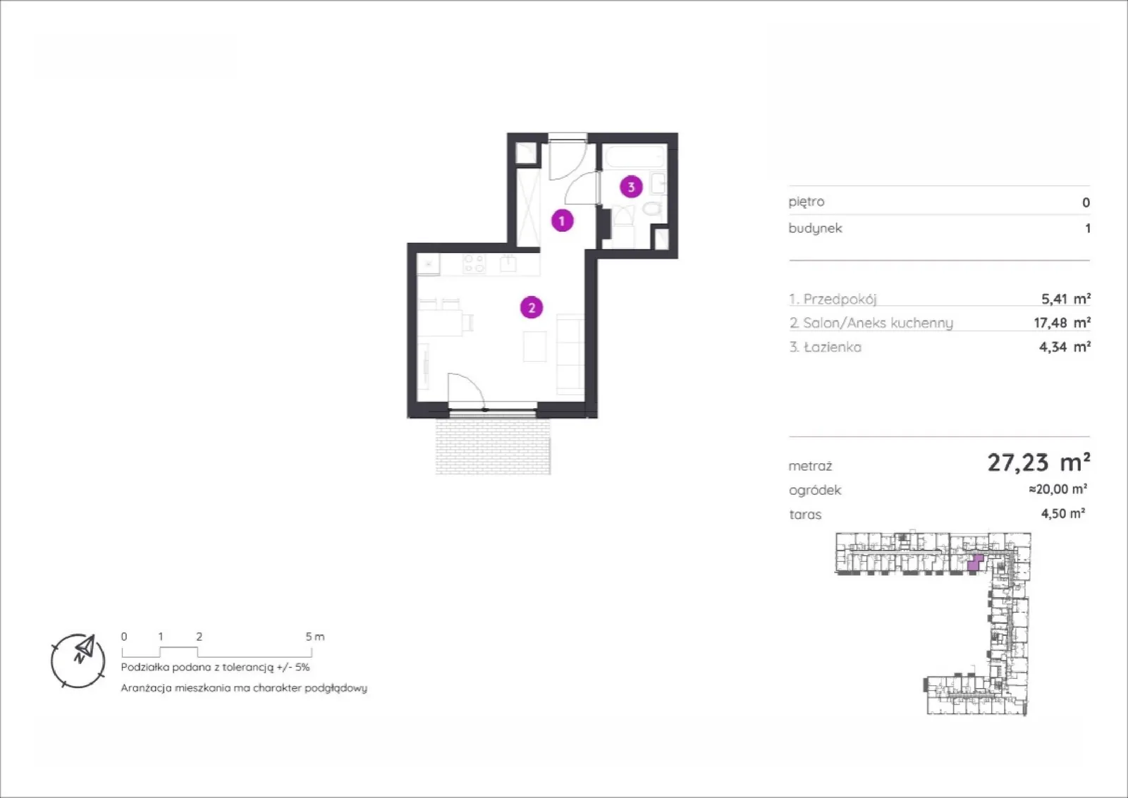 Floor plan: Apartment no. 1.B.0.01