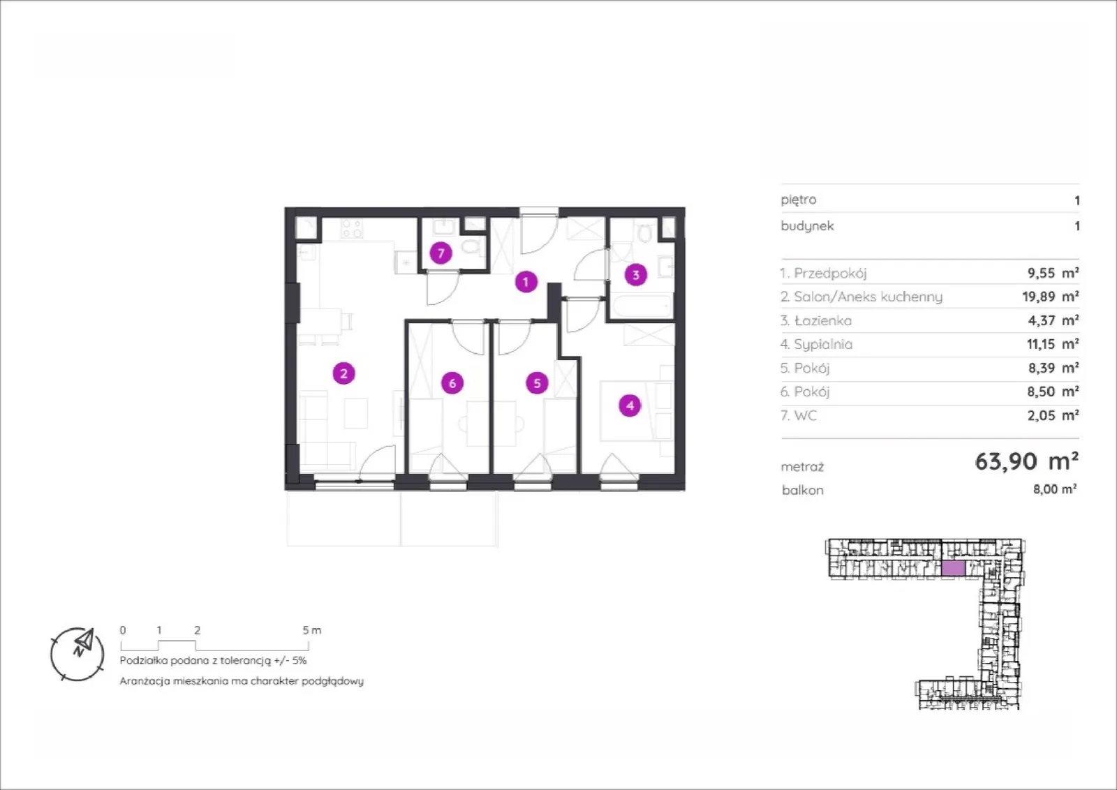 Floor plan: Apartment no. 1.B.1.02