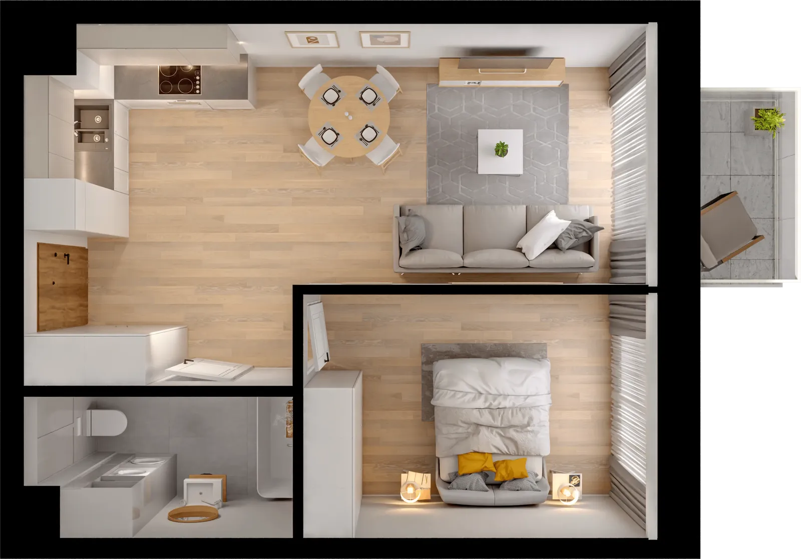 Floor plan: Apartment no. L2.A.01.02