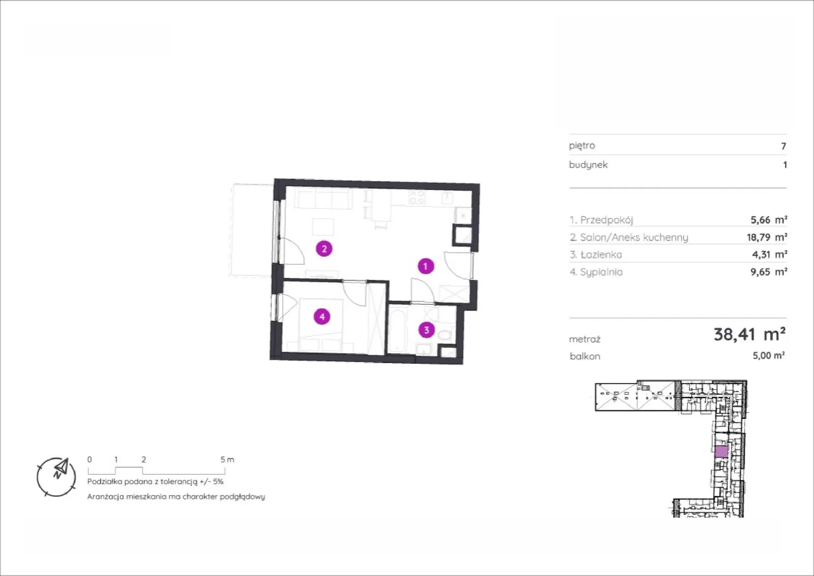 Floor plan: Apartment no. 1.C.7.01
