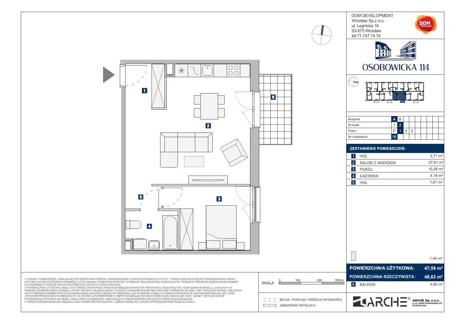 Floor plan: Apartment no. A18