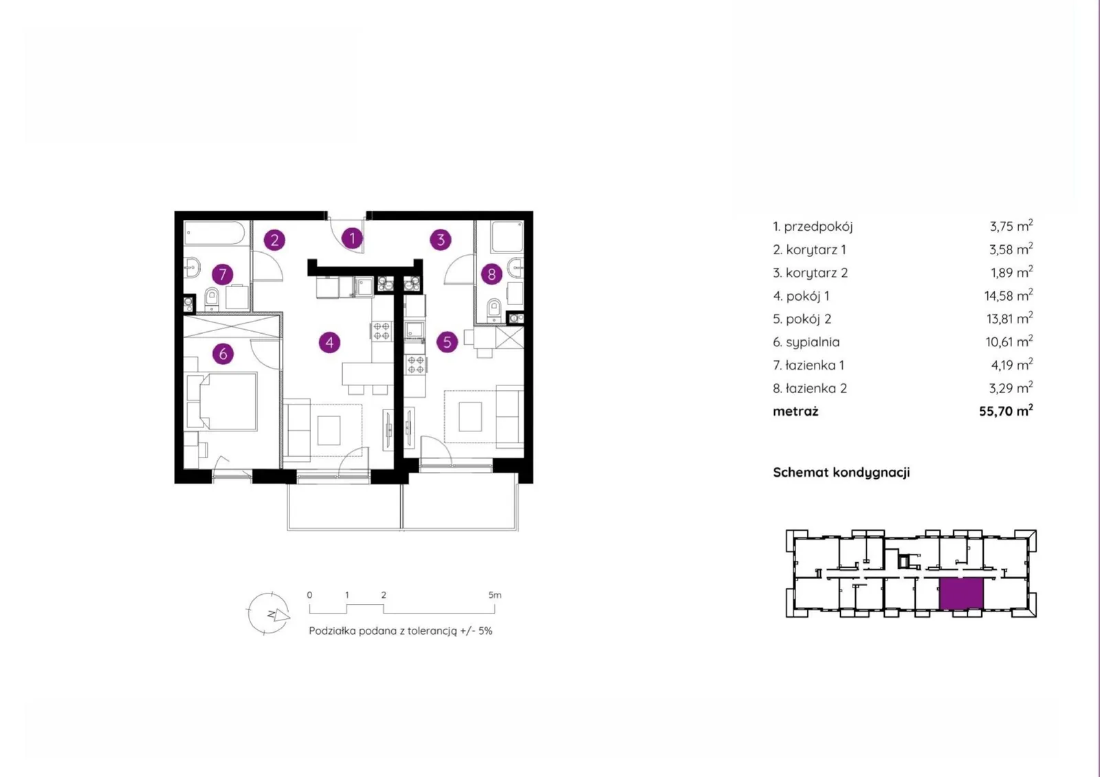Floor plan: Apartment no. 1.A.2.05