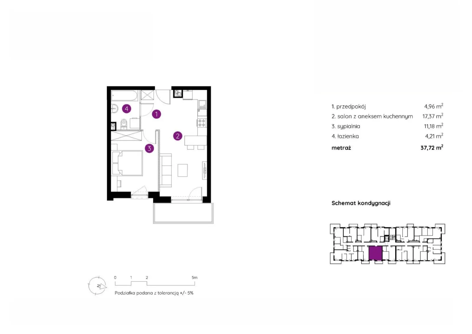 Floor plan: Apartment no. 2.A.1.07