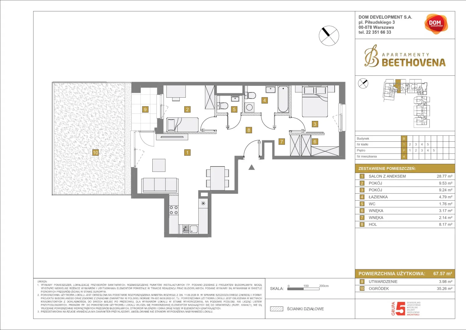 Floor plan: Apartment no. B4