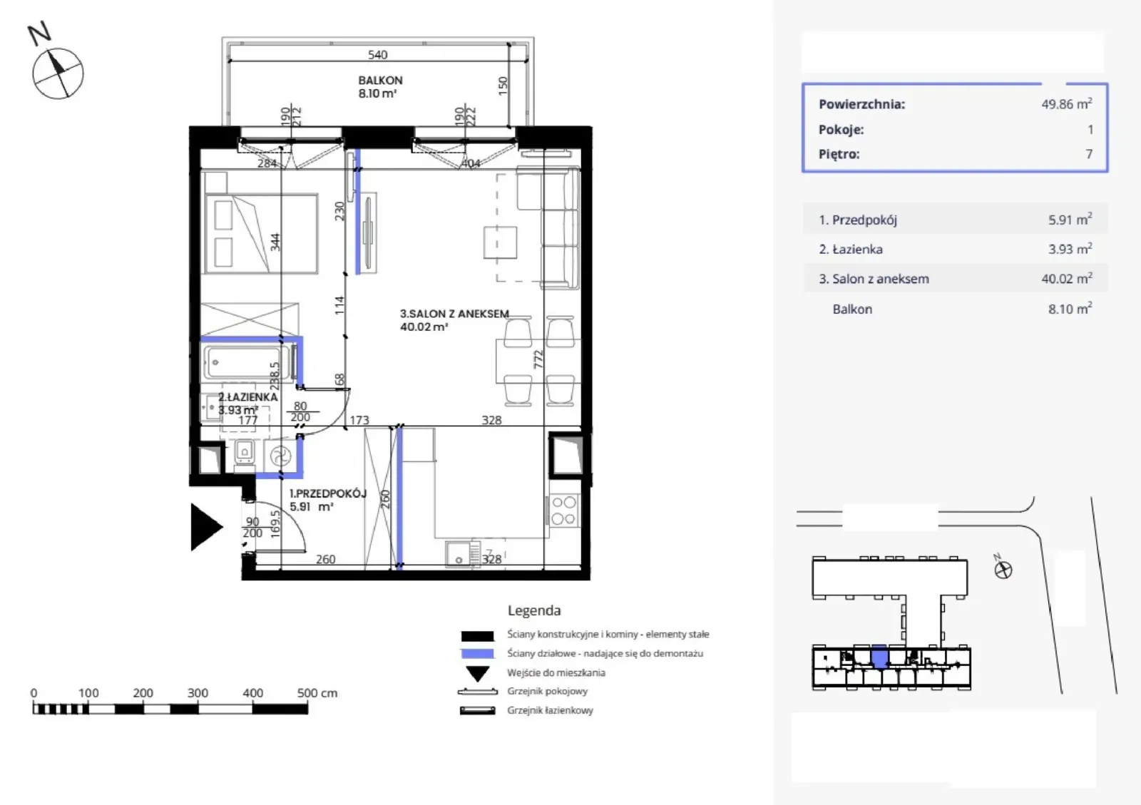 Floor plan: Apartment no. 07.D.38