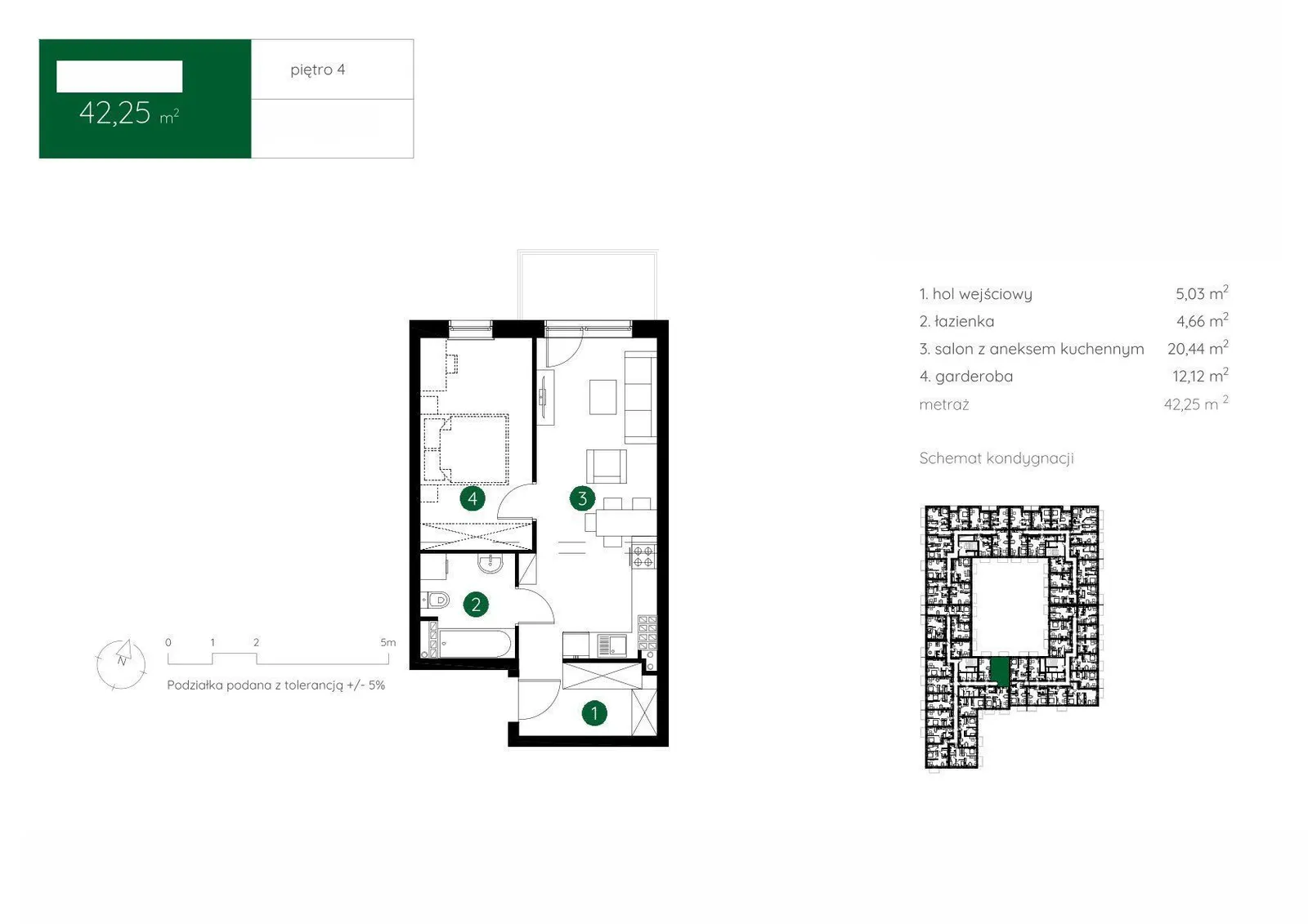 Floor plan: Apartment no. 1.A.4.02