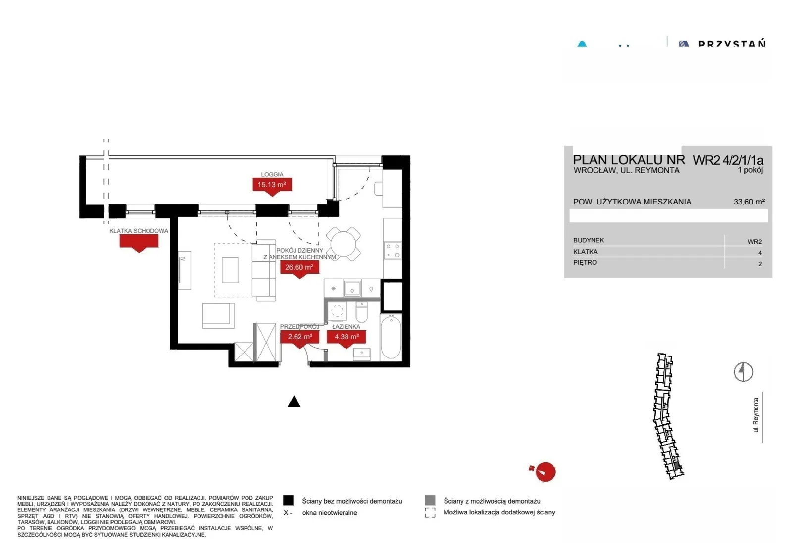 Floor plan: Lokal WR2 4/2/1/1a, 1 pok.