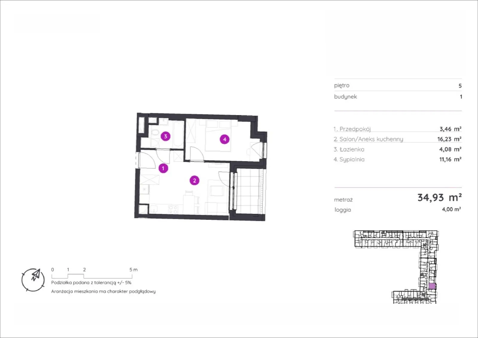 Floor plan: Apartment no. 1.C.5.07