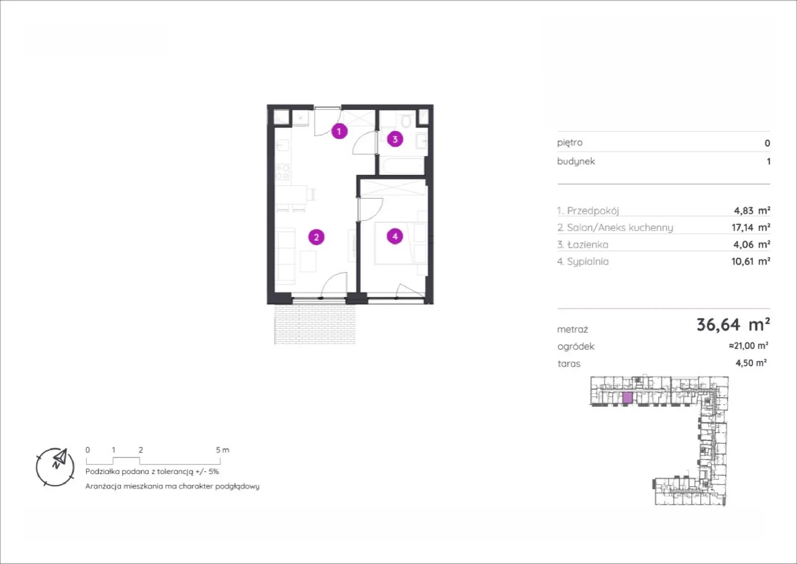 Floor plan: Apartment no. 1.A.0.04