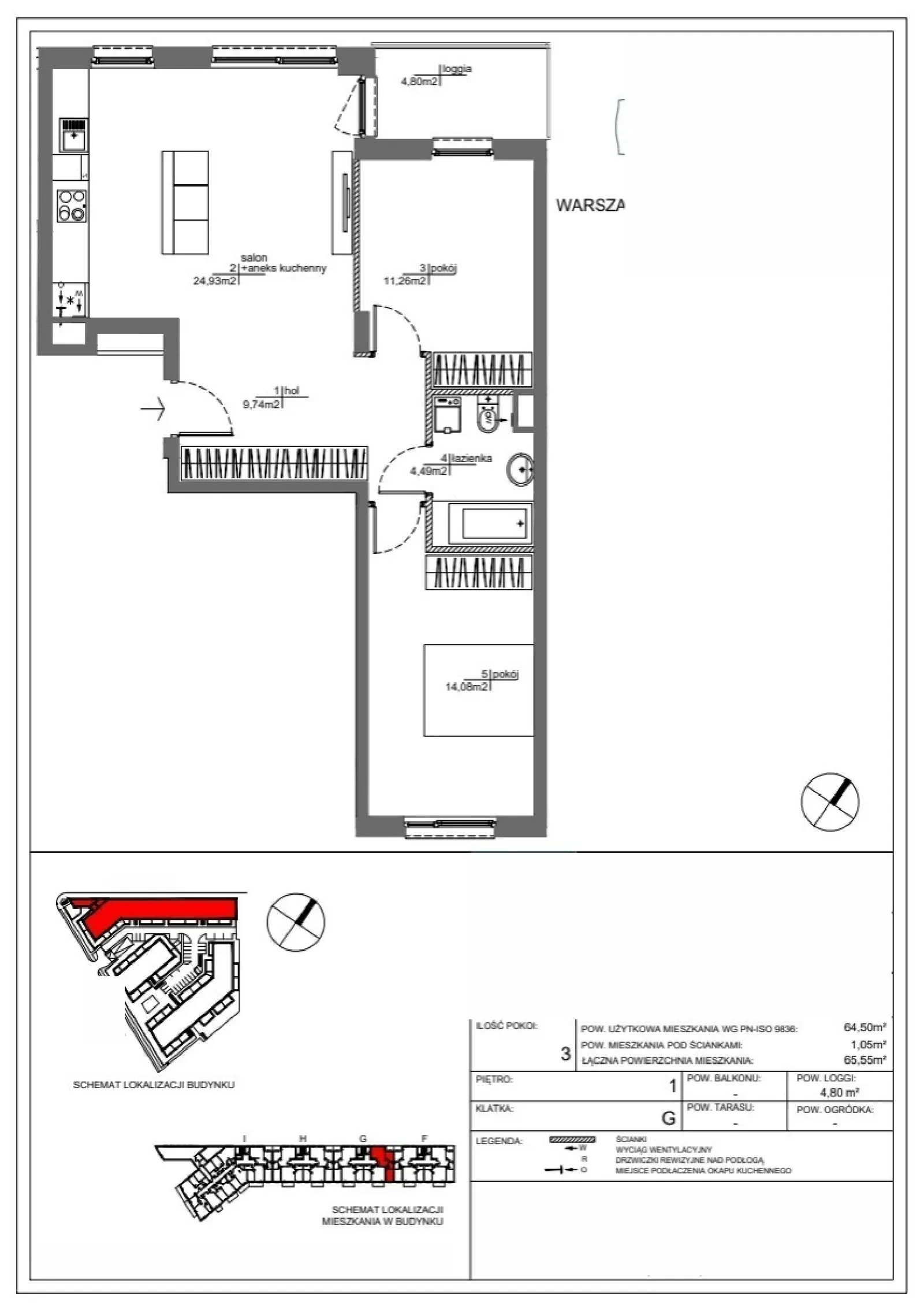 Rzut: Lokal RM/1B/G/1/1, 3 pok.