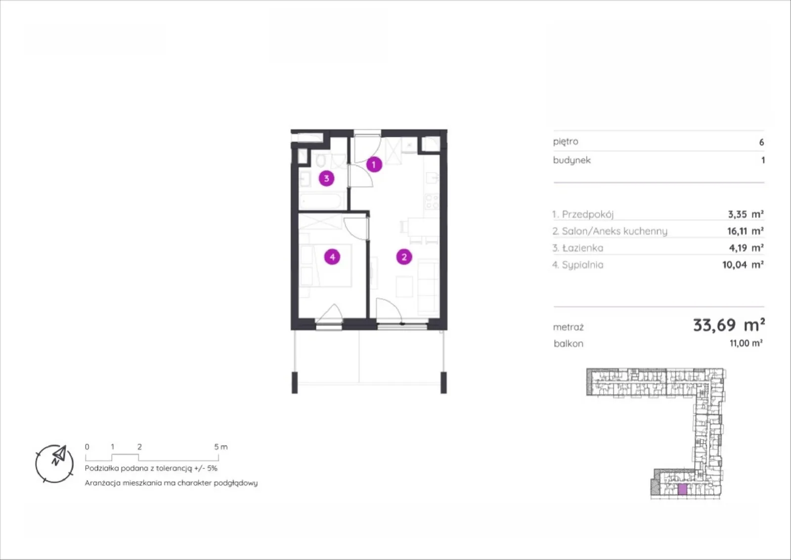 Floor plan: Apartment no. 1.D.6.05
