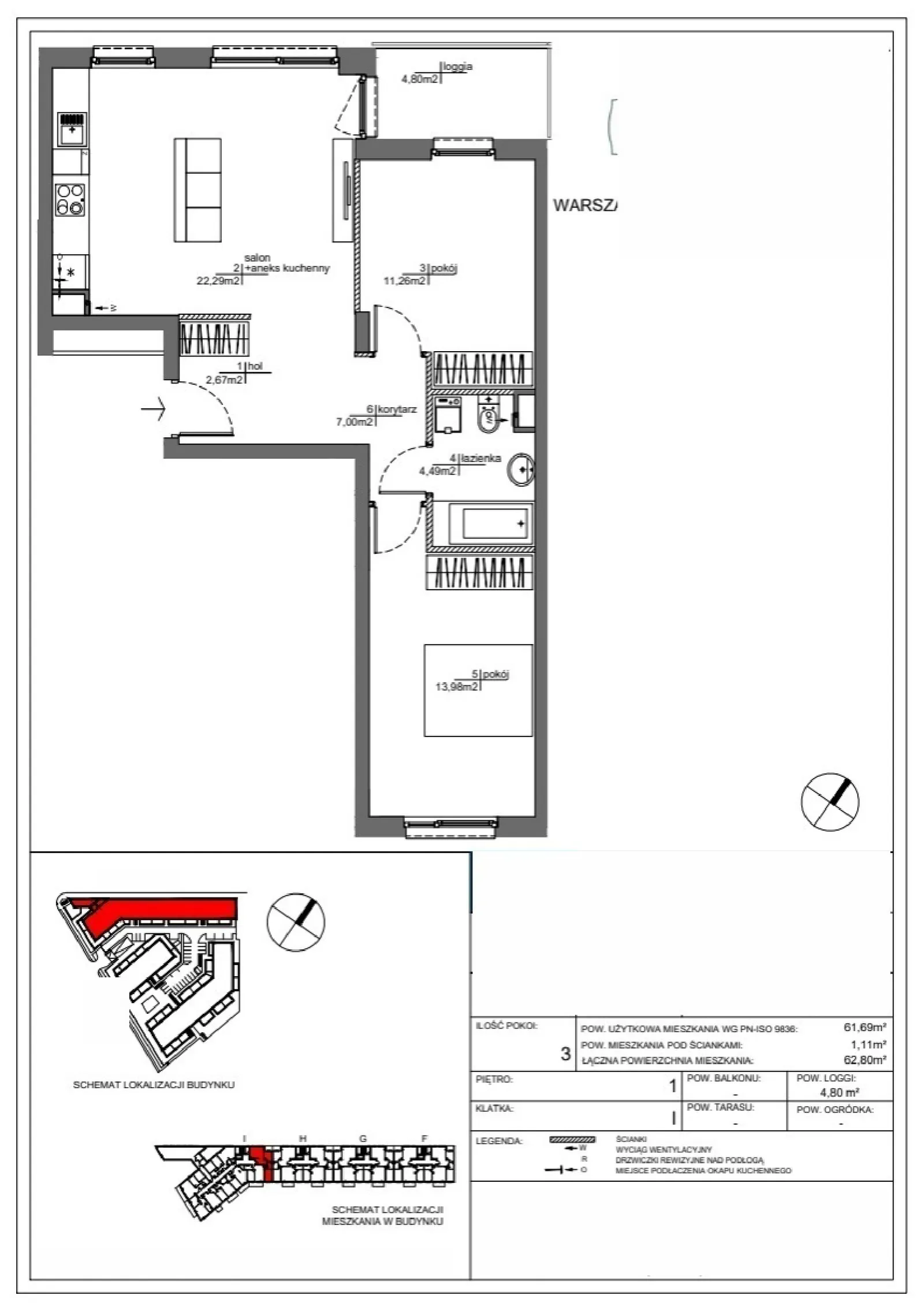 Rzut: Lokal RM/1B/I/1/1, 3 pok.