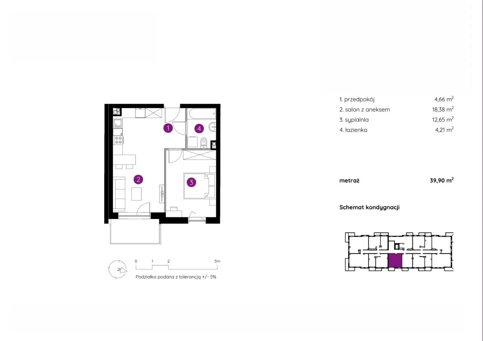 Floor plan: Apartment no. 1.A.2.07