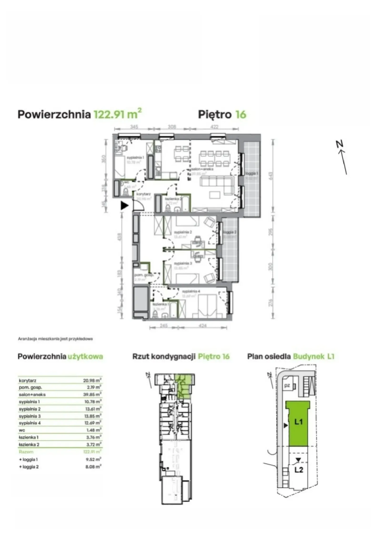 Floor plan: Apartment no. L1/16/150