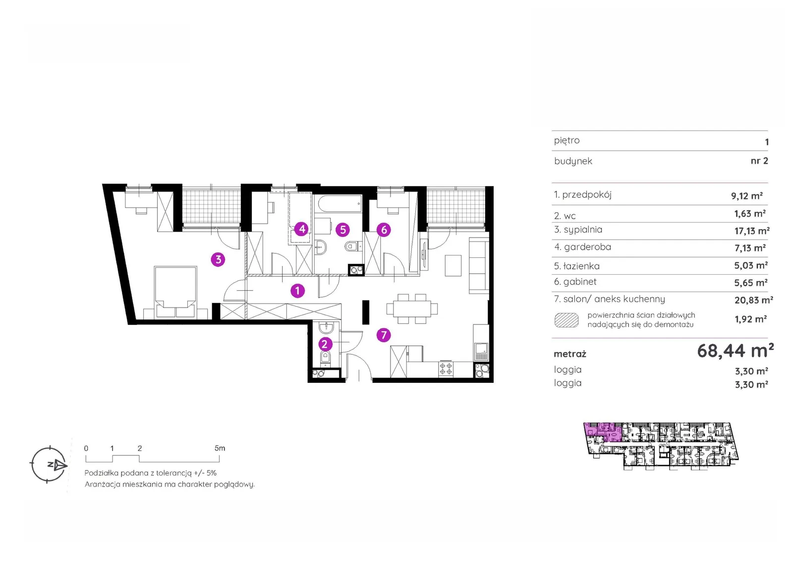 Floor plan: Apartment no. 2.A.1.04