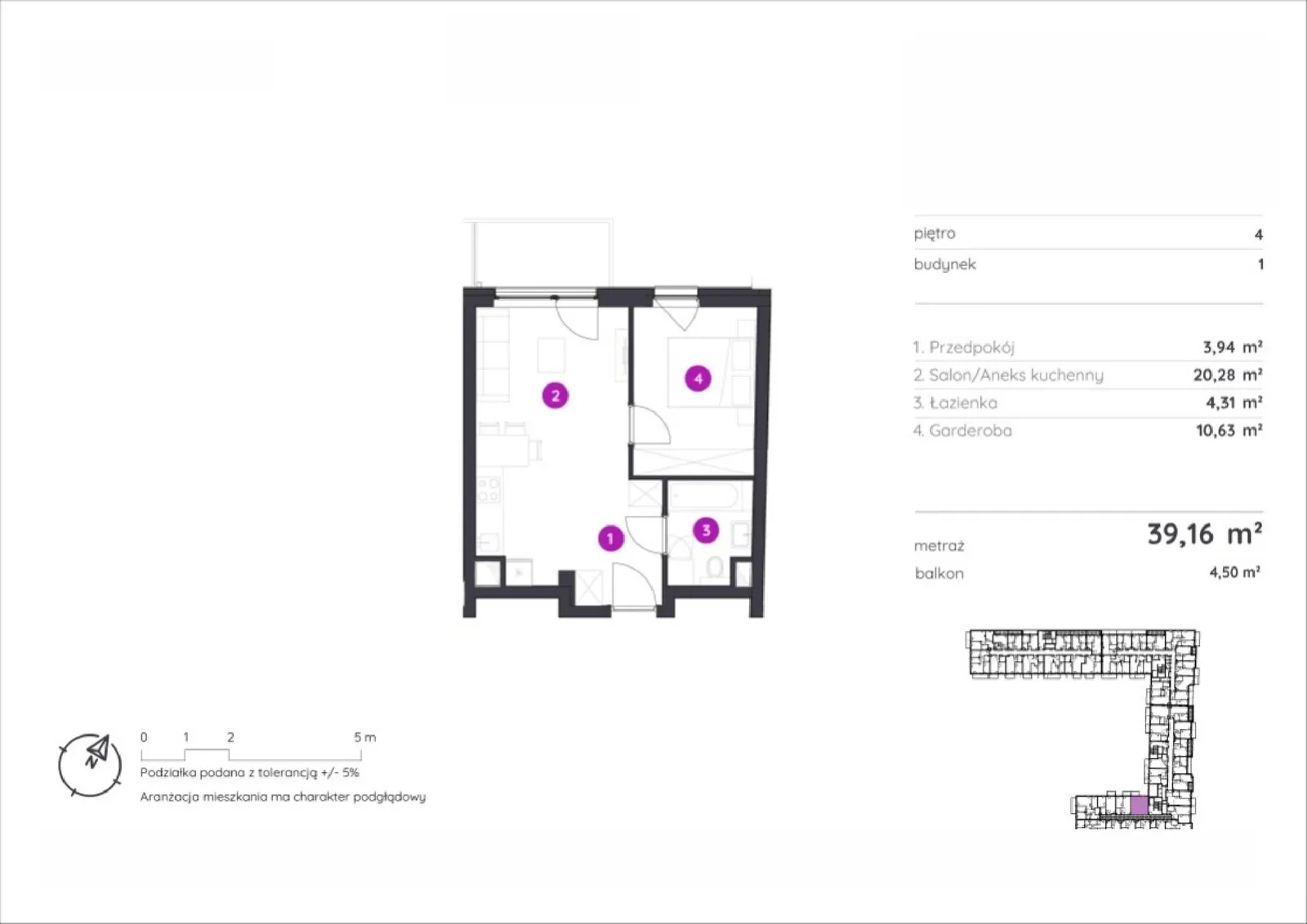 Floor plan: Apartment no. 1.D.4.11